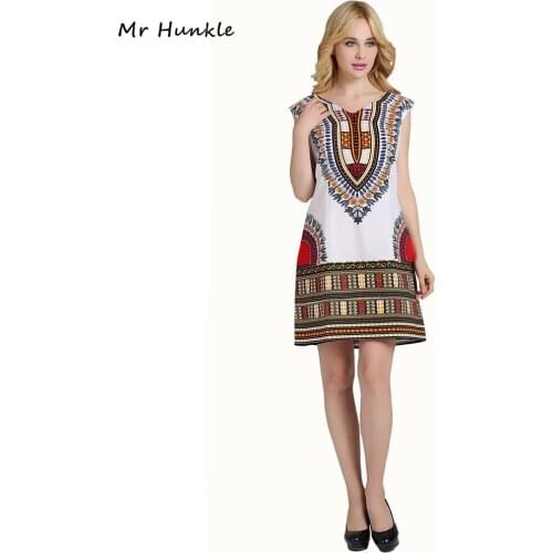 Mr Hunkle 2017 GC New Fashion Design 100% Cotton African Print Dashiki Clothing Loose Dashiki Dress For Women Free Shipping