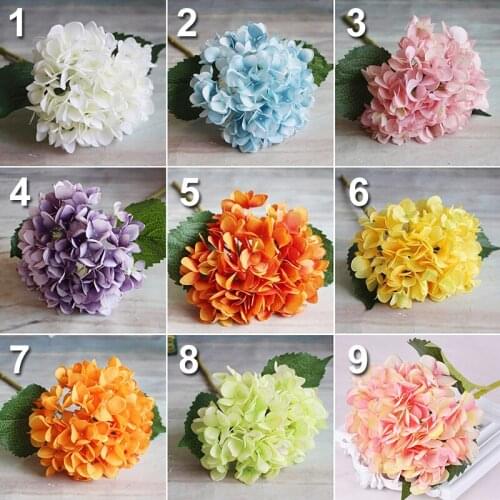 1pc Silk Artificial Flowers Hydrangea Wedding Decoration White Artificial Flowers Spring Hydrangea Wedding Flowers Decoration