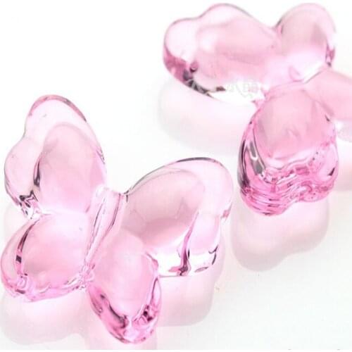 10pcs,35mm ,Mixed Colors Crystal Glass Butterfly Beads In One Hole For Hime Decoration Accessories