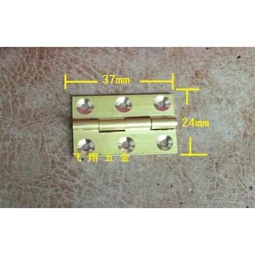 10Pcs 37*24MM Small oval box accessories gold plated hinge 6-hole lace olive hinge