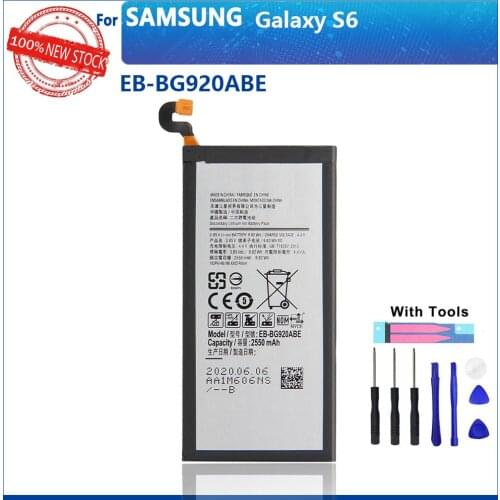 100% Original 2550mAh EB-BG920ABE EB-BG920ABE For Samsung GALAXY S6 SM-G920 G920F G920i G920A G920V G9200 G9208 G9209 With tools