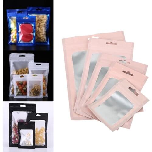 20Pcs Matte Ziplock Bags Aluminum Foil Hologram Waterproof Zipper Reclose Storage Bag Jewelry Nail Beauty Bracelets Package Bags