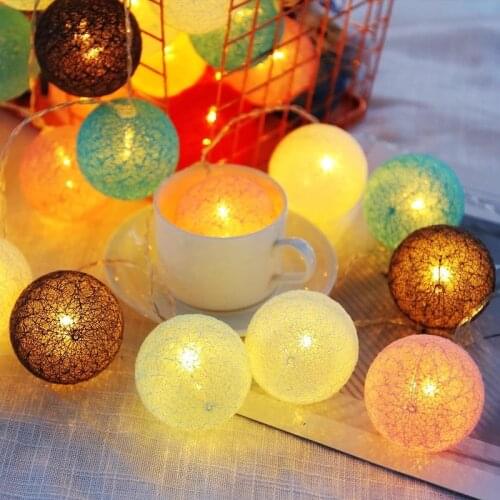 20 Leds Ball Light String Lights For Christmas Bedroom Garden Decoration Light Ball Lantern Night Light Colorful LED Cotton