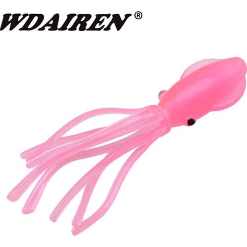 3Pcs/lot Claw Tail Soft baits 70mm 3.7g Luminous Bionic octopus squid Hollow belly Fishing lure Soft Lure Bass Fishing tackle