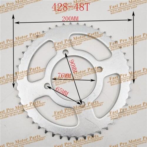 428 76mm 48 T Rear Chain Sprocket For Chinese Pit Dirt Trail Bike Motorcycle Motocross 110cc/125CC/160cc/250CC IMR KLX SDG