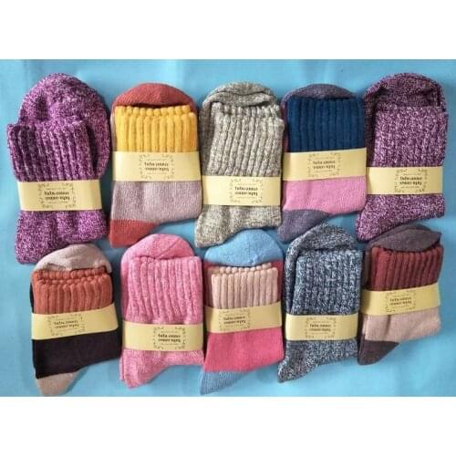 5PAIR/LOTPregnant women warm rabbit wool socks autumn and winter socks female middle tube thickened stocks