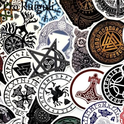 50pcs Vikings Children Scrapbooking Stickers Waterproof PVC Skateboard Guitar Suitcase Funny Graffiti Sticker Kids Classic Toy