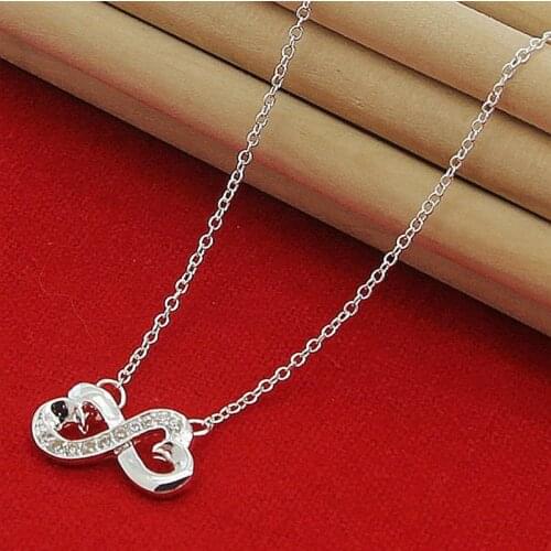 BABYLLNT 2019 New Silver 925 Jewelry Necklace Fashion Infinite Love Heart Choker Necklace For Women Jewelry Gift