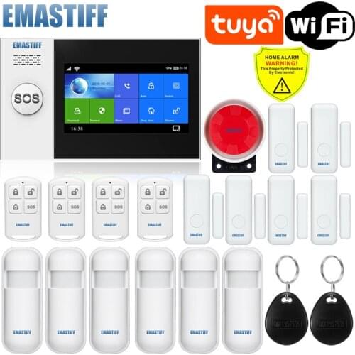 Tuya Wireless Home WIFI GSM Security System 433MHz Kits With Motion Sensor RFID IP Camera Burglar System