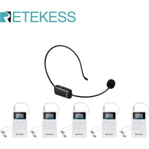 Retekess TR503 Wireless Tour Guide System Audio FM Microphone Listening System Used for Training Church Factory Meeting System