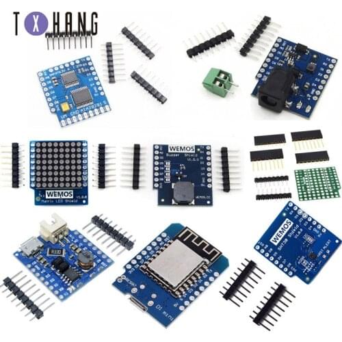 ESP8266 WeMos D1 Mini Pro WiFi Development Board NodeMcu Lua LED Matrix Buzzer Battery SHT30 TB6612FNG ProtoBoard Shield DIY Kit