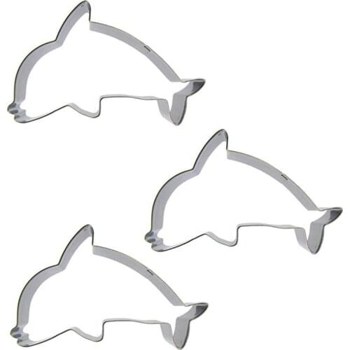 Dolphin shape 3 piece Cookie cutting molds, baking tools, cake decorating soft candy tools