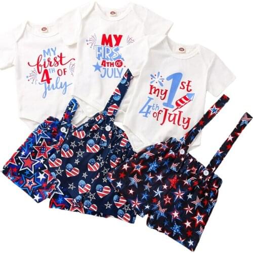 2021-04-27 Lioraitiin 2Pcs Set 0-18M Infant Baby Boy Girl Casual Clothes White Round Collar Short Sleeve Tops Suspender Trousers