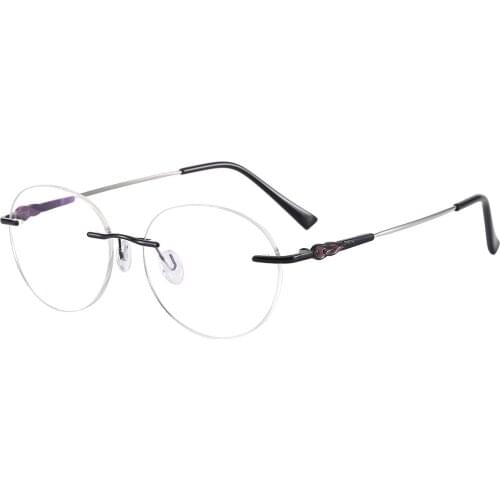 Colorful Round Fashion Men and Women Rimless Memory Metal Optical Frame For Optical Lenses Myopia Presbyopia Progressive