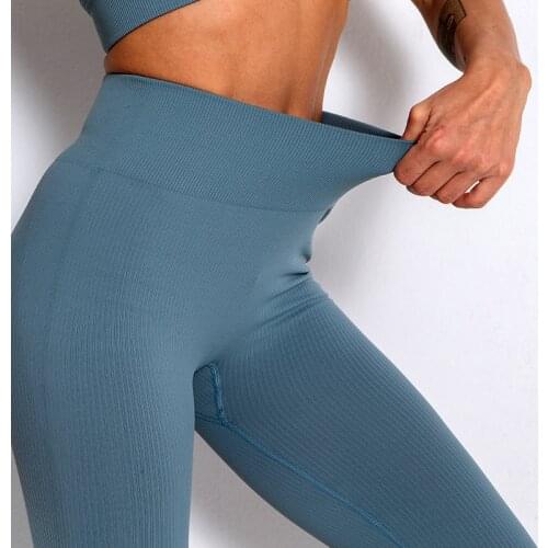 Slim Seamless Leggings Women Knit High Waist Buttock Push Up Leggins Fitness High Elastic Solid Color Workout Legging Female