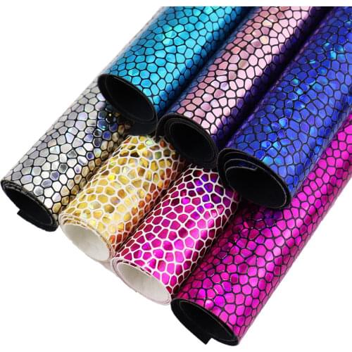 A4 Sheet 8" X 11.8" Hologram Stone Textured Faux Leather PU leatherette fabric for bows bags home deccoratio 1pieces F0242