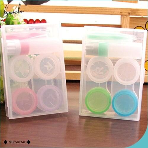 Lymouko Transparent Sets with 2pcs Double Box Travel Contact Lens Case Holder Container Lenses Box Eyewear Accessories