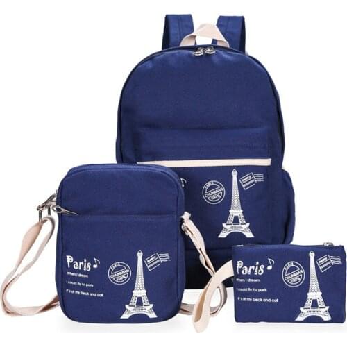 Fashion 3 Pcs/Set Girl School Bags For Teenagers backpack set women shoulder travel bags rucksack mochila knapsack