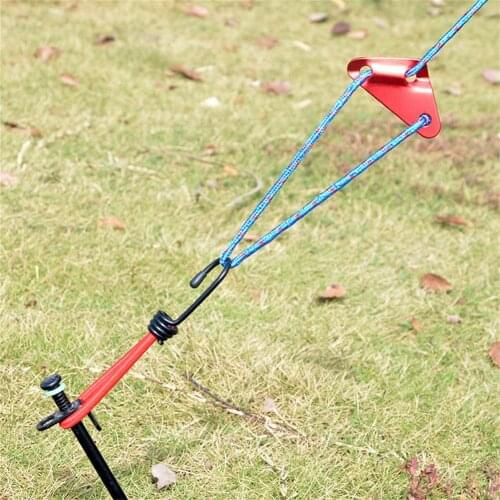 Outdoor Camping Tent Rope Buckles Aluminum Alloy Triangle Wind Rope Stopper Wigwam Awning Adjustable Buckle Antislip Hiking Hook