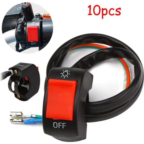 Youwinme 10pcs 7/8" Motorcycle Switch Universal 22mm Handlebar Switches LED Headlight ON/OFF Button Connector Bullet