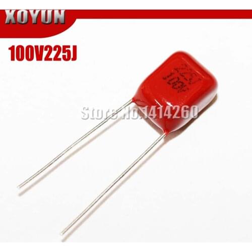 10PCS 100V225J 100V2.2UF Pitch 7.5mm 225J 100V CBB Polypropylene Film Capacitor