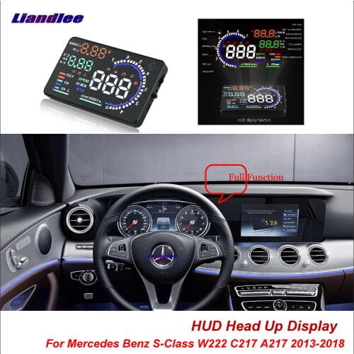 Liandlee For Mercedes Benz S-Class W222 C217 A217 2013-2018 Safe Driving Screen OBD Car HUD Head Up Display Projector Windshield