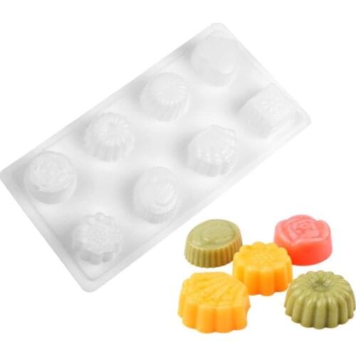 1pc Transparent Jelly Cake Silicone Mold Non-Stick Flower Shape Chocolate Mold Reusable Baking Mold DIY Baking Tools Accessories