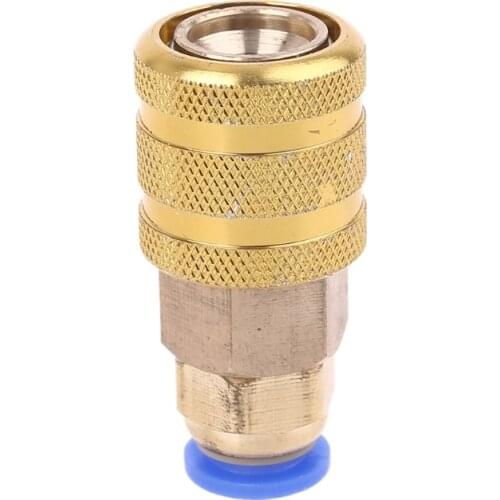 Straight Plug Fitting Round Head Quick Inflatable Nozzle Hose OD Diameter 8mm Connector Dual Stuck Brass Stainless T3EF