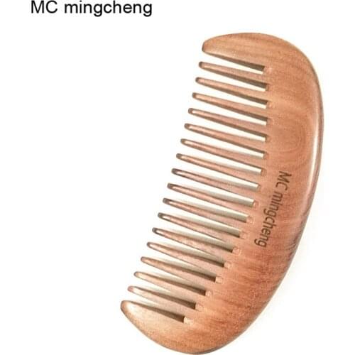 MC Small Wide Tooth Comb Natural Red Sandalwood Comb Anti-static Head Massage Hair Care Wooden Combs Tools Beauty Accessories