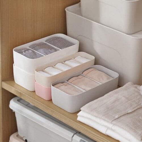 Split plastic underwear storage box socks storage box desktop drawer storage box household stackable organizers