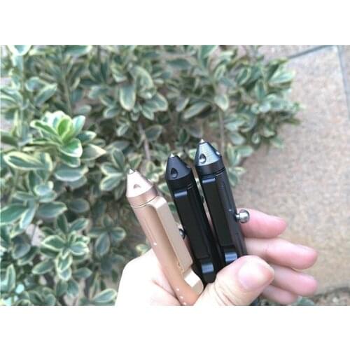5 pcs Sophisticated Handmade Bolt Type Gel Pen Wolfram Head 0.5mm black ink Metal Clip Tactical Pen Self Defense EDC