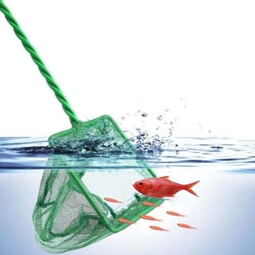 New Green Aquarium Fish Tank Square Shrimp Small Fish Net Outdoor Fishing Tools Non-slip handle Bait Net Fishing Portablefish