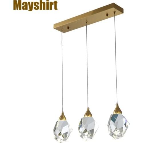 Modern Copper K9 Crystal Pendant Lights Nordic Led Living Room Kitchen Decor Bar Dining Room Light Fixtures Study Bedroom Lamp