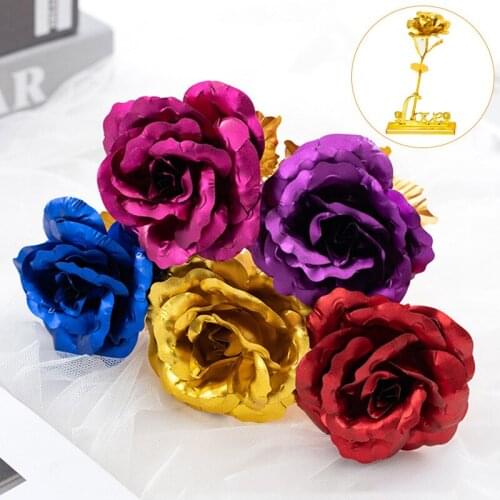 Gold Leaf Rose-Gold Rose Carnation Flower Mothers Day Anniversary Valentines Wife Mother Romantic Birthday Gift