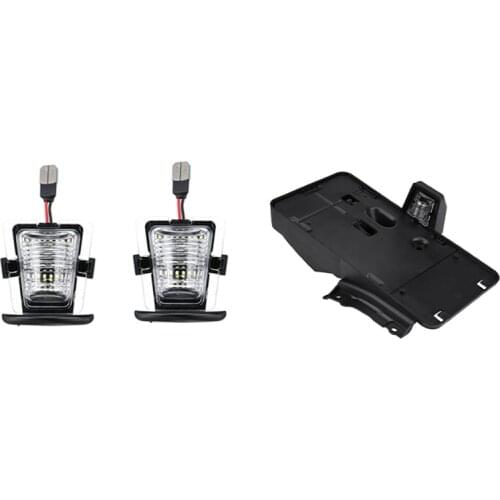 LED Rear Bumper License Plate Light with Rear License Plate Mounting Holder Bracket Light for Jeep Wrangler JK 06-18