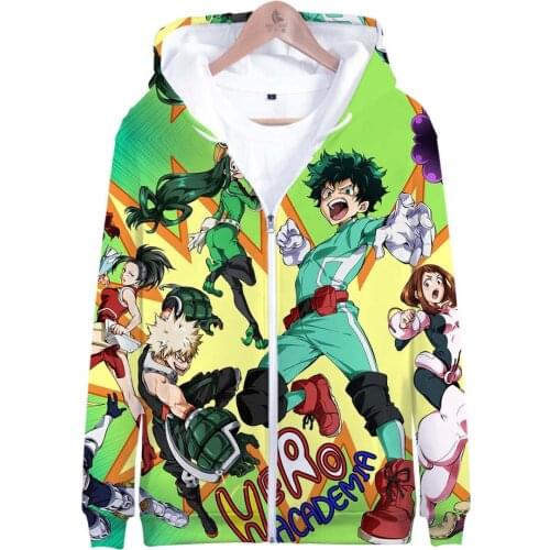 Anime Boku no Hero Academia Hoodie My Hero Academy Hooded Jacket Coat Sweatshirt Midoriya Izuku Deku