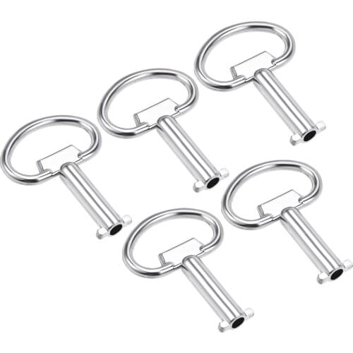 Uxcell 5Pcs Electrical Cabinet Key 5mm Hole Zinc Alloy Water Meter Box Safety Key