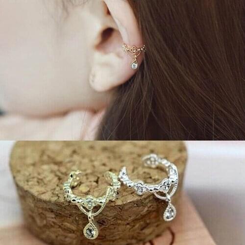 Earclip Ear Bone Folder Ear Cuff Wrap Rhinestone Cartilage Clip On Earring Fashion EA