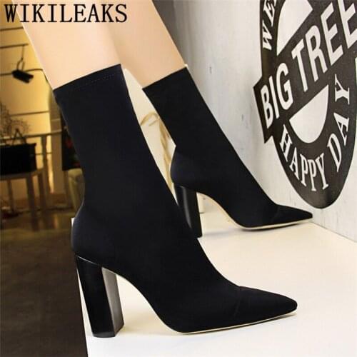 Ankle Boots For Women Sock Boots Women Shoes Autumn High Heel Boots Shoes Woman Bottines Pour Les Femmes Botas Feminina Botines