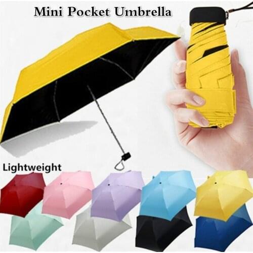 Mini Folding Umbrella Sun Rain Pocket Parasol Girls Anti-UV Waterproof Portable Travel Umbrella Beach Umbrella