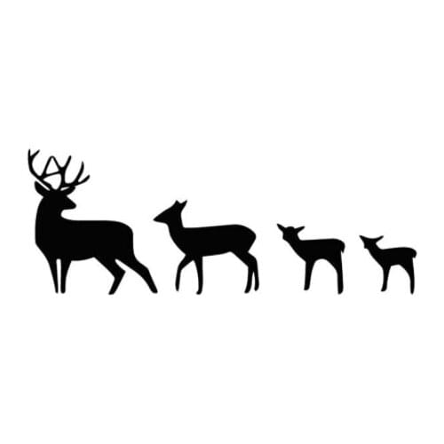 17.6CM*6.7CM Crowds Of Deer Cartoon Decotate Bumper Car Sticker Vinyl Decal Black/Silver N1174