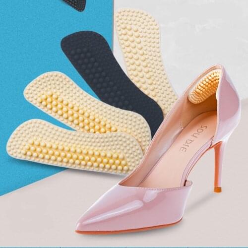 2 Pairs Heel Insoles Pain Relief Cushion Anti-wear Adhesive Feet Care Pads Heel Sticker Heel Liner Grips Crash Insole Patch