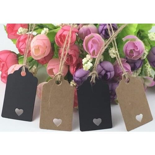 200pcs cards+200 strings 3*5cm New Fashion Paper Hanging cards Square Hole Jewelry Hang Package Display Accept Custom Logo