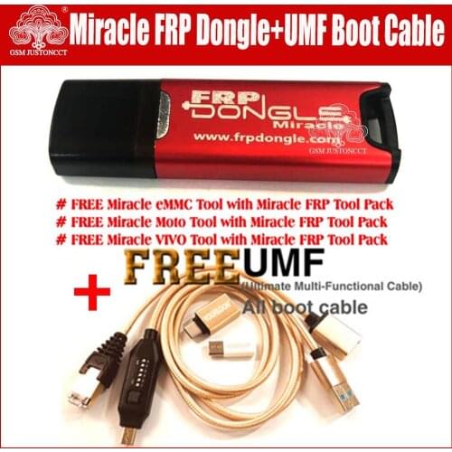 2021 / 2022 original new miracle frp dongle / key miracle frp tool dongle + umf all boot cable ( all In One Boot Cable )
