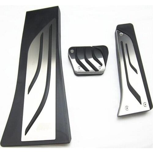 3pcs Non-Drill Performance Gas Brake Foot Rest Pedal Covers For BMW X5 F15 X6 F16 2014 2015 (AT & LHD)