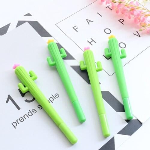 36pc/lot Creative flowering cactus gel ink pen / black water pen / signature student pen/creative stationery
