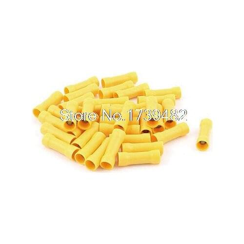 36Pcs Dual Ends Pre Insulated Female Crimp Terminal Yellow for AWG12-10 Cable