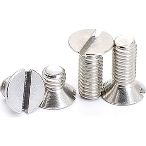 5pcs M10 304 stainless steel Slotted countersunk screws one word flat head screw mechanical fasten bolt GB68 20mm-60mm long