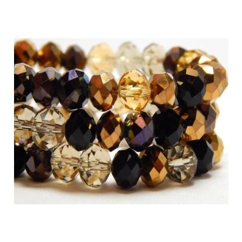 BEAUCHAMP Accessories 4*3mm Plating Crystal Beads Rondelle Faceted Quartz Headband Sewing Jewelry Findings Bow Knot Diy Supplies