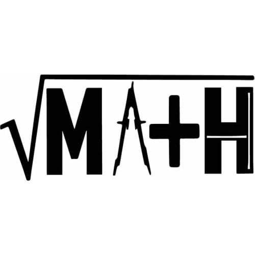 Car Sticker Math Free Radical Symbol Math Poster PVC Car Decoration Accessories Decals Waterproof Black/white, 16cm*7cm